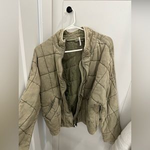 Free people doleman quilted knit jacket